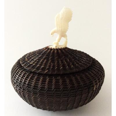 Large Baleen Basket with Eagle Landing Finial