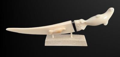 Carved Walrus Ivory Seal Knife
