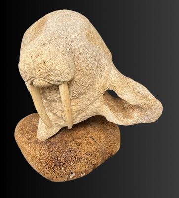 Carved Whalebone Walrus