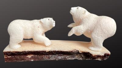Two Polar Bear Cubs Playing