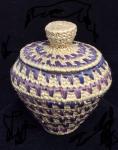 Hooper Bay Basket with Purple Blue Geometric Design