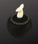 Baleen Basket With Elegant Whale Tail Finial
