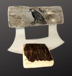 Ulu Knife with Eagle Scrimshaw Handle