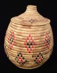 Lidded Basket with Diamond Design